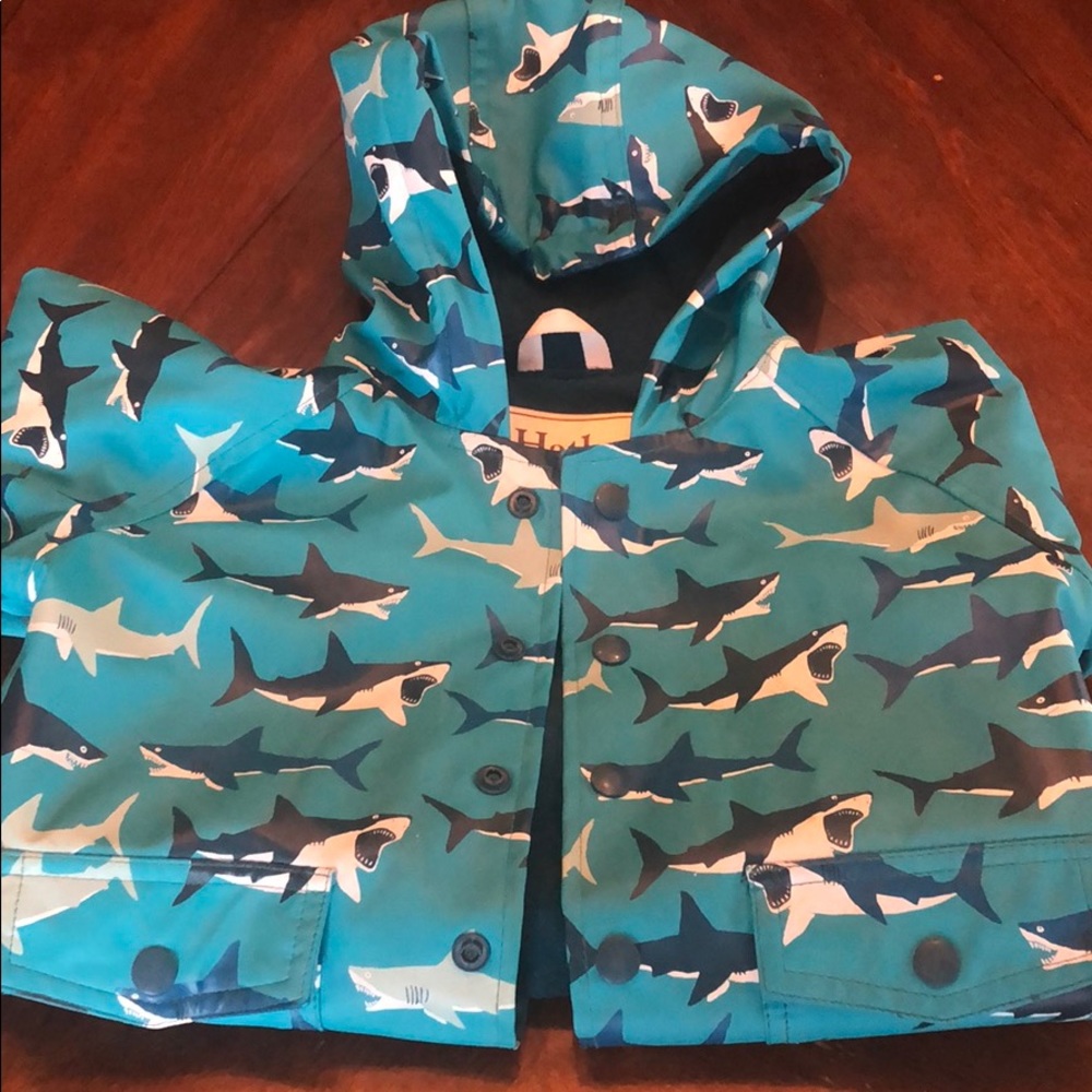 Hatley shark rain coat toddler boy size 2